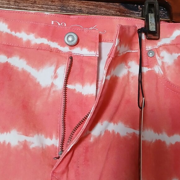 NWT DG2 Diane Gilman Pants Plus Size 18 W Pink Tie Dye Slim Stretch - Picture 6 of 10